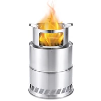 camping lightweight stove stainless steel windproof wood burning furnace picnic bbq portable outdoor cooking mini stove campfire