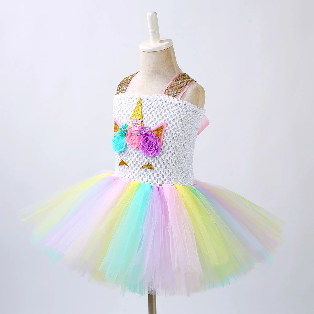 Pastel Unicorn Costumes for Girls Princess Tutu Dresses Kids Birthday Dress Up Clothes Children Halloween Christmas Costume |