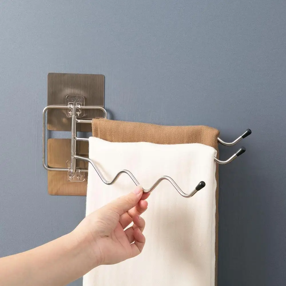 Настенная многодисковая вращающаяся стойка для полотенец ванной комнаты из