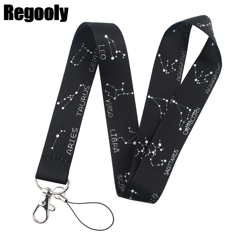 

10pcs Romantic Starry Sky Constellation Lanyard for Keys Phone Cool Neck Strap Lanyard for Camera Whistle ID Badge Cute webbing