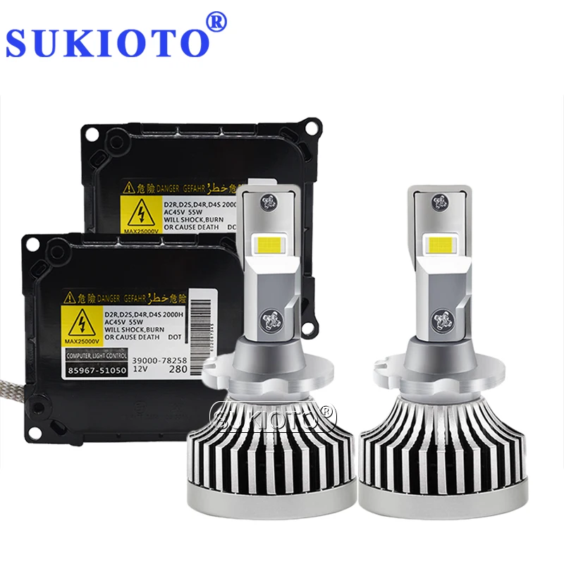 SUKIOTO 55 Вт D2S D2R D4R D4S автомобиля HID светодиодный фары комплект для Toyota Lexus Авто лампы