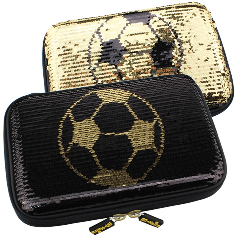 

2022 New Sequins Pen Boxes School For Boys Eva Pencil Case Big Football Brush Pot Pencil Cartridges Cartoon Pen Bag Plush Man