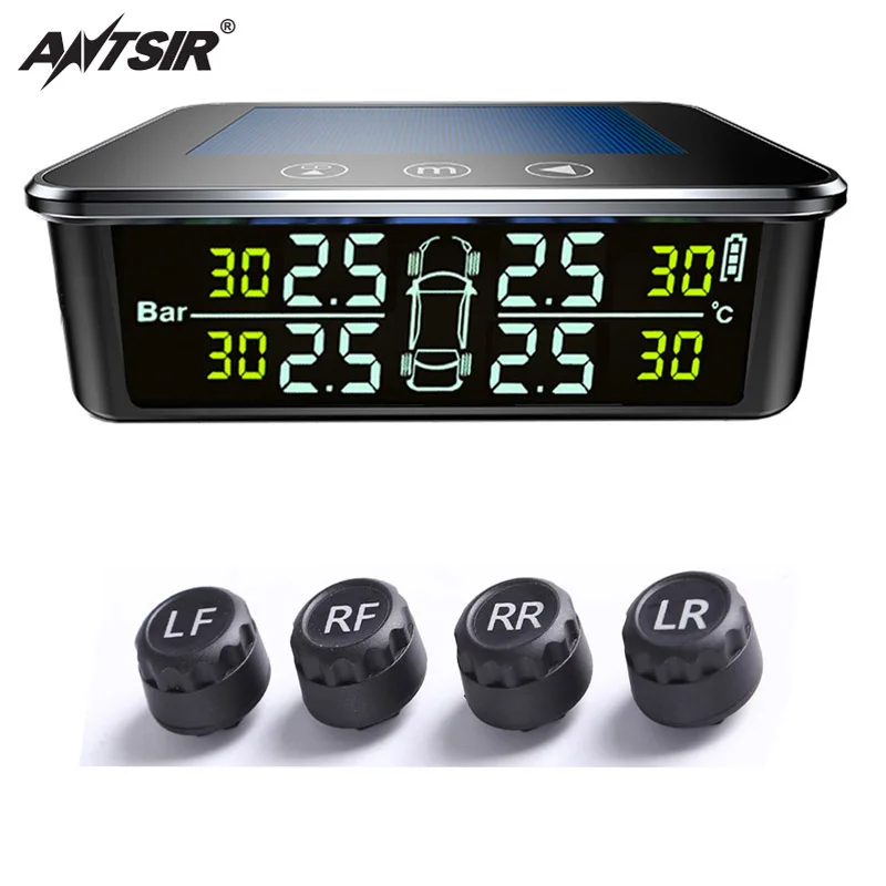 

Car Solar Power Tire Pressure Monitoring System TPMS LCD Display Auto Security Alarm Systems Tyre Pressure Alarm Monitor