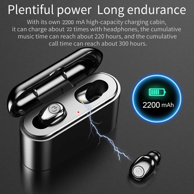 Wireless Earphones Bluetooth5.0 TWS HIFI Stereo Headphones Touch Control Sports Running Headset IPX7 Waterproof in-Ear Earbuds |