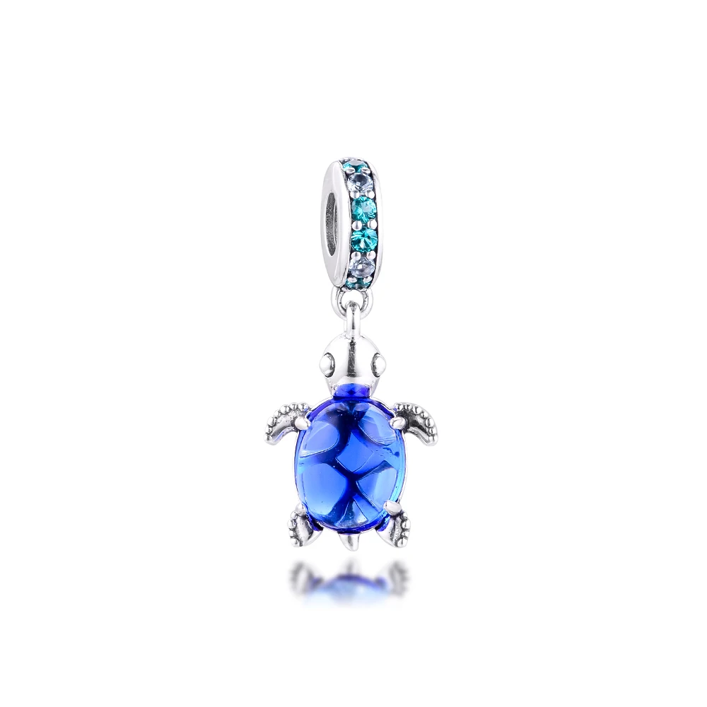 

Murano Glass Sea Turtle Dangle Charm 925 Sterling Silver Beads Fit for Original Moments Bracelet Fine Jewelry Women DIY Making