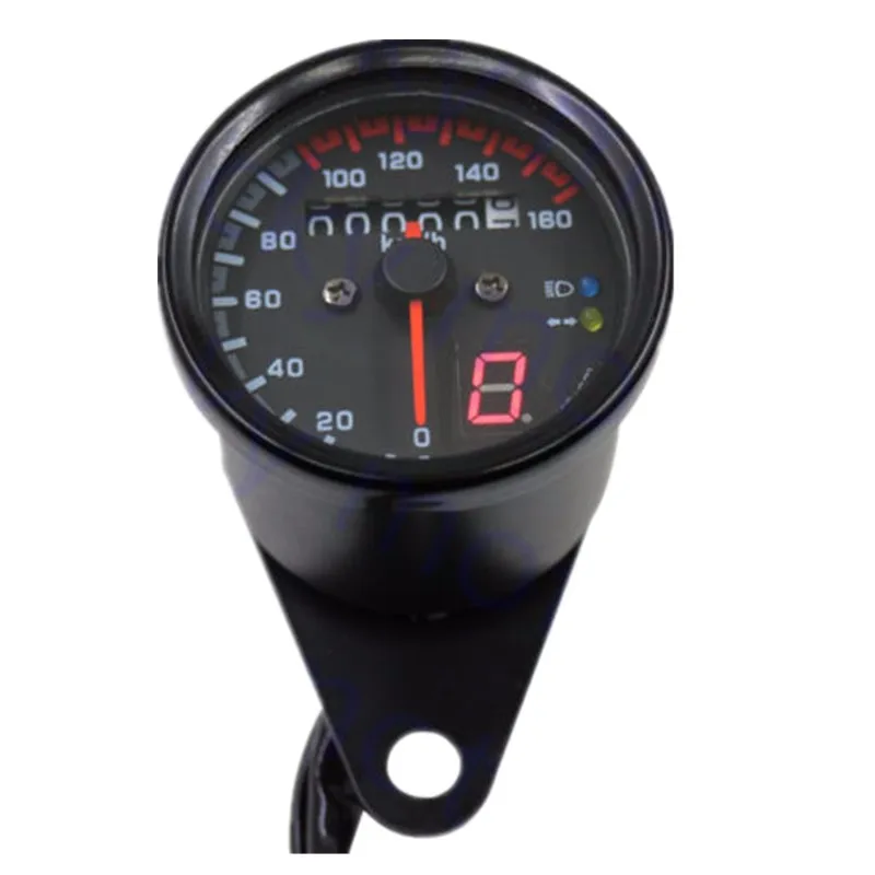 Универсальный черный двойной одометр спидометр со светодиодной подсветкой