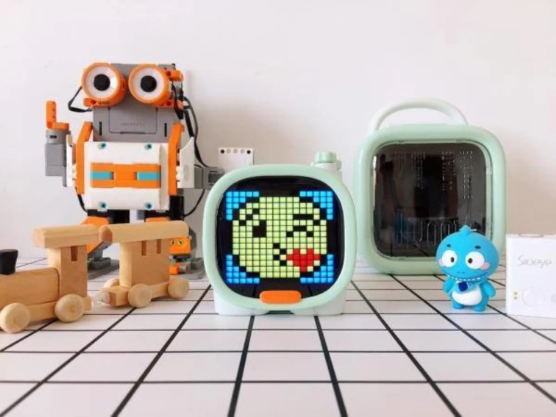 Divoom timoo Elephant Pixel Bluetooth Wireless Speaker Nordic green cartoon Smart mini alarm clock gift for girl | Электроника
