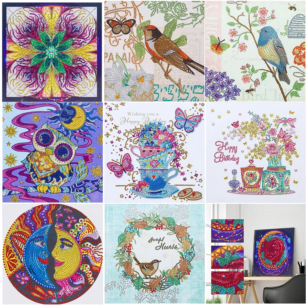 

5D DIY Diamond Painting Special Shaped Drill Diamond Embroidery Flower Tree Owl Diamond Painting Rhinestone Crystal Home Decor