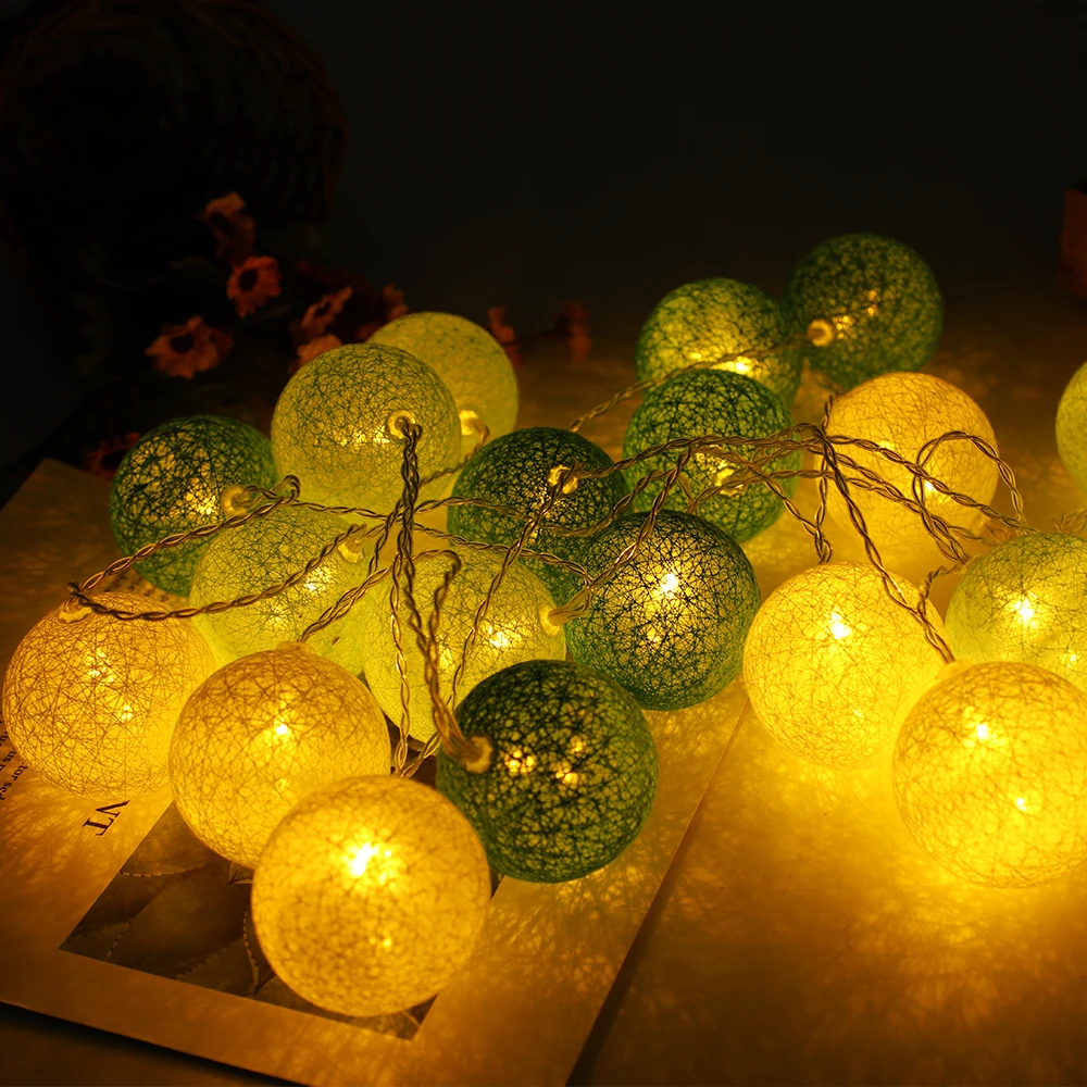 DIDIHOU 3 м светодиодный светильник с хлопковым шаром гирлянда для улицы праздника