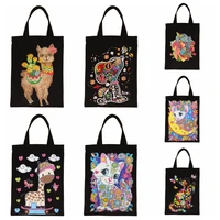 new 5d diamond painting handbag diy eco friendly shopping storage bags foldable canvas bag home organizer craft handbag gift