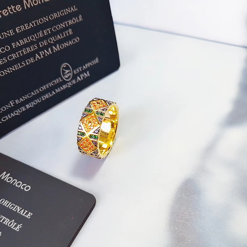 

National style color pattern RING 925 pure silver micro inlaid zircon exquisite fashion personality high-end women's style