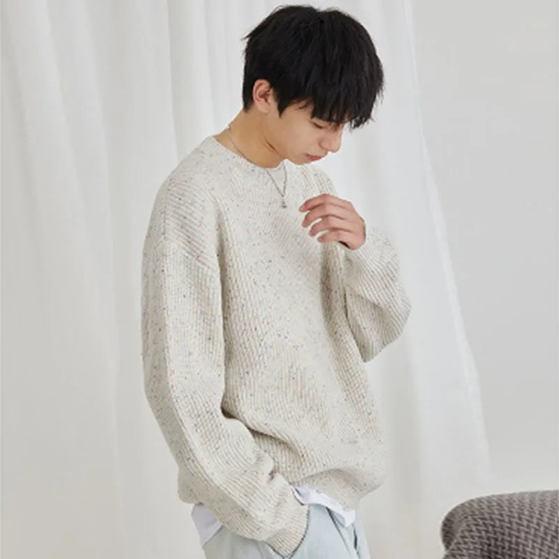

Solid Casual Sweater Men'S 2020 Autumn Winter Youth Loose Warm Sweaters Long Sleeve O-Neck Pullover High Quality Streetwear