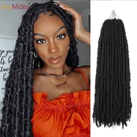 butterfly goddess locs crochet hair 22 inch handmade pre looped natural messy synthetic crochet braids faux locs hair extensions