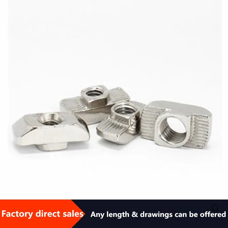 100 шт. M3/M4/M5 * 10*6 для слота серии 20 T nut никелированный скользящий образный молоток с