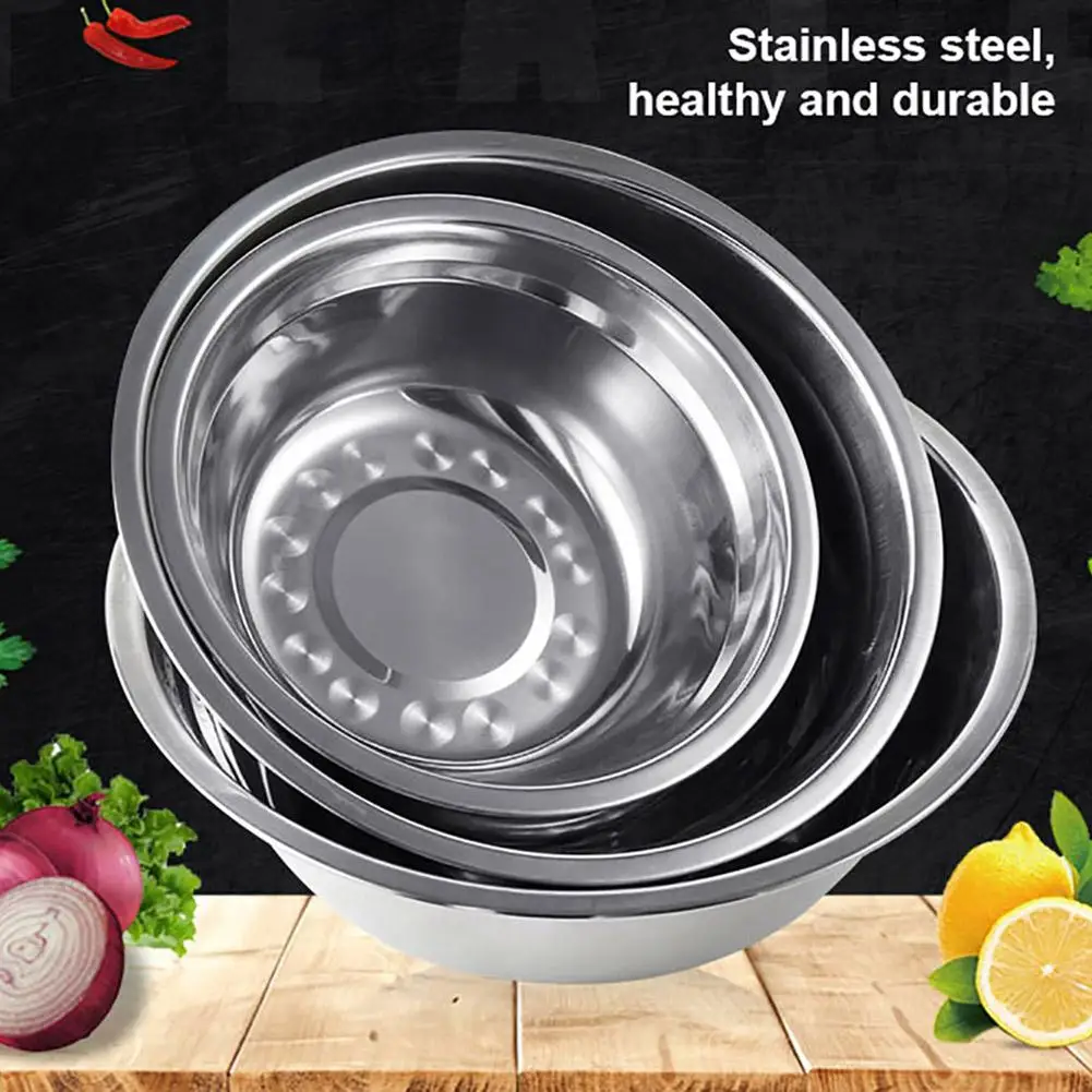 1PC Bowl Stainless Steel Round Home Kitchen Salad Egg Mixing Cooking Baking Food mixing Flour Eat Accessories|Чаши| |