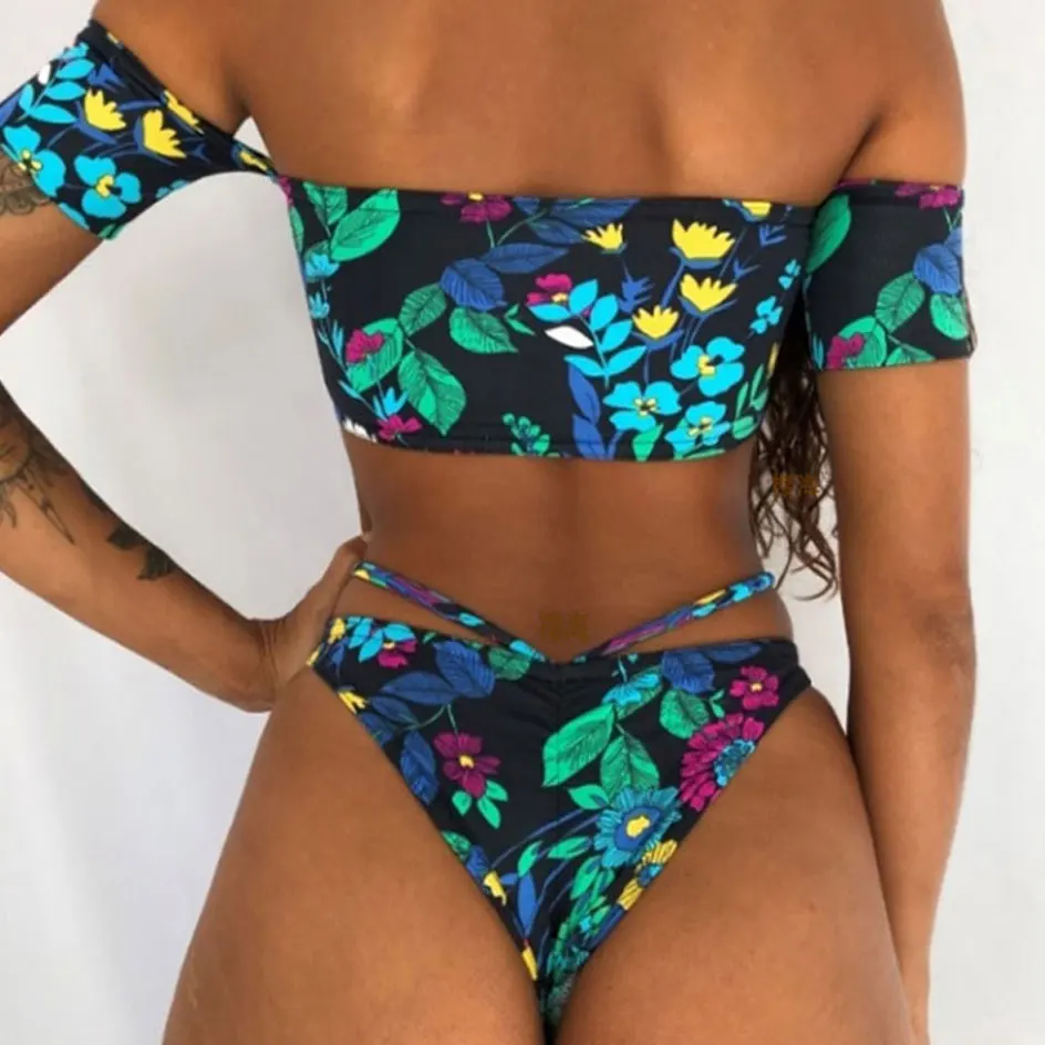 Sexy Women One Shoulder Bikini Female Bather High Waist Swimsuit Brazilian Bathing Suit Swimming Woman Swimwear