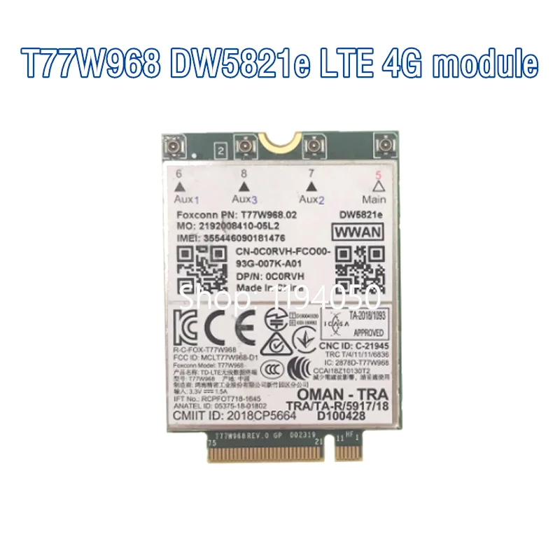 

T77W968 For Dell DW5821e LTE Cat16 GNSS 5G WWAN Card Module for Lattitude 5420 5424 7424 Rugged Latitude 7400 / 7400 2-in-1