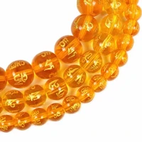 golden om mani padme hum mantra stone yellow crystal buddhism beads pick size necklace bracelet diy jewelry makings 81012mm