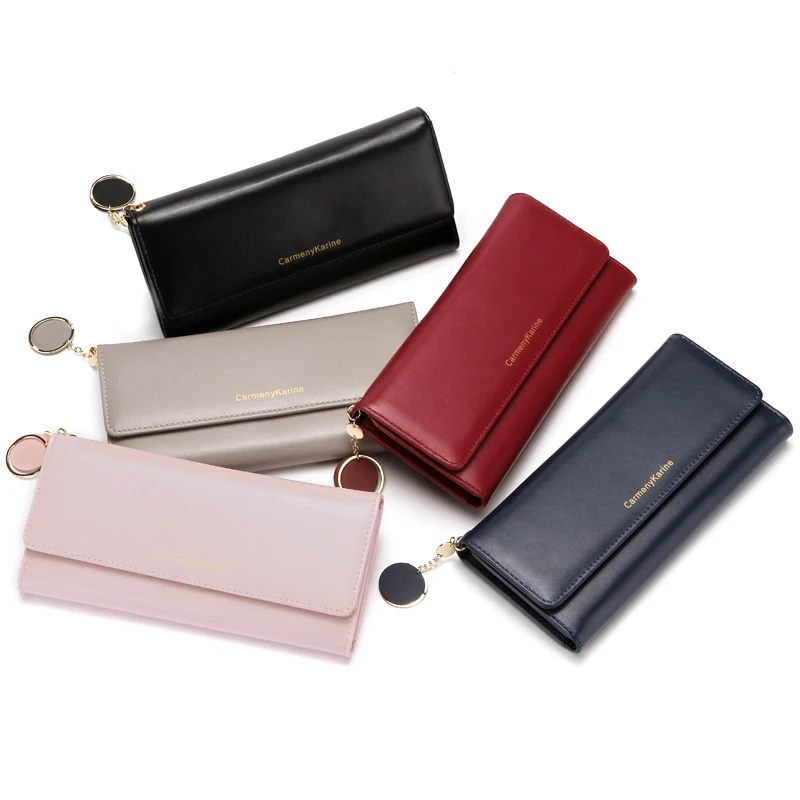 

L&L Stylish Luxury Women Wallet Letter Long Purse Clutch Large Capacity Fresh Leather Female Wallets Lady Phone bag Card Holder