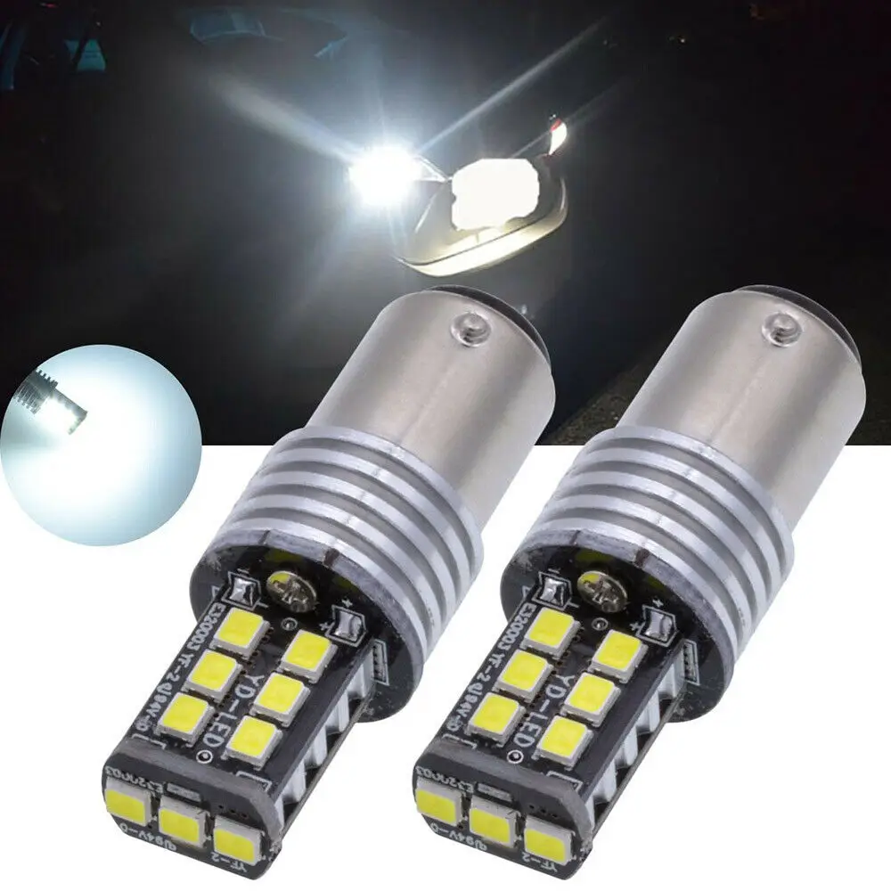 2 шт. 1157/BAY15D 2835LED белые автомобильные задние стоп ошибок светильник лампа T25 1016 1034