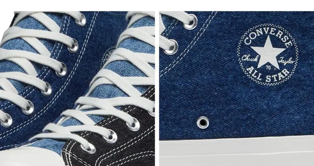 

D'origine Converse Renouveler Denim Chuck 1970s homme et femmes Neutre classique Skateboard baskets montantes bleu