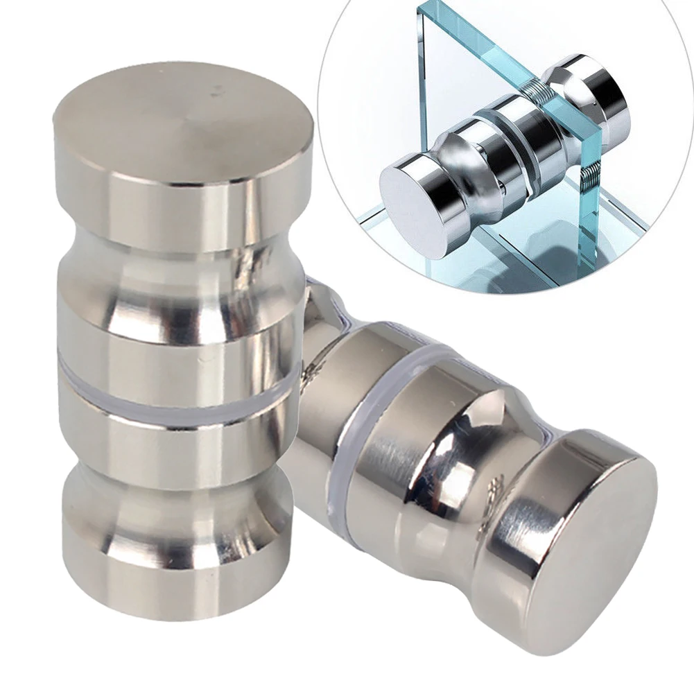 

Newst Aluminum Door Handle 1.18" Dia Single Glass Door Knob Bathroom Shower Cabinet Handle w/ Screw Home Hardware