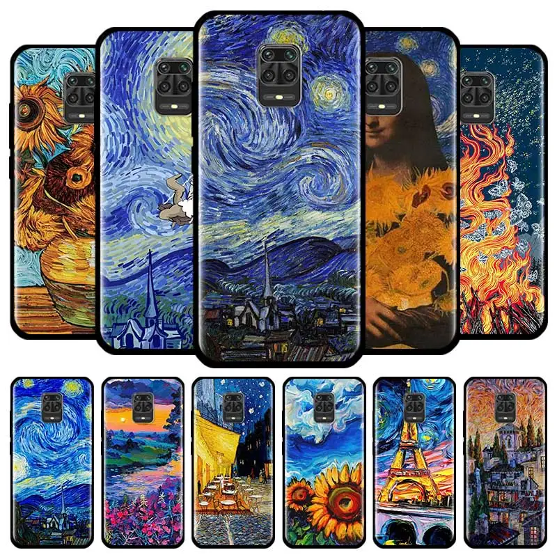 

Starry Night Van Gogh Painting Phone Case for Xiaomi Redmi Note 9S 9A 9C 9 Max 8T 8 8A 7 7A 6 6A K30 Pro Soft Back Cover Coque