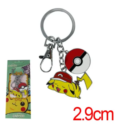 1-3 Брелок с покемоном Entei Eevee Swablu Piplup Poke Ball Pikachu Ash Ketchum Rowlet милый забавный мультфильм металлический брелок Аниме подвеска - Цвет: 1-3