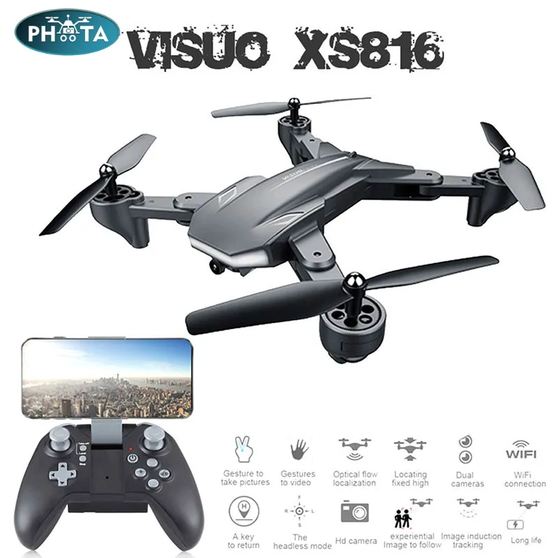 Visuo XS816 Радиоуправляемый Дрон с WiFi FPV двойной HD камерой оптический поток