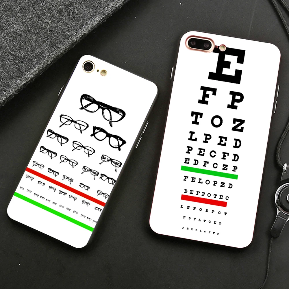 Чехол для телефона с диаграммой видения черный мягкий чехол Iphone 12 Pro Mini 11Pro Max Se2 6s 7