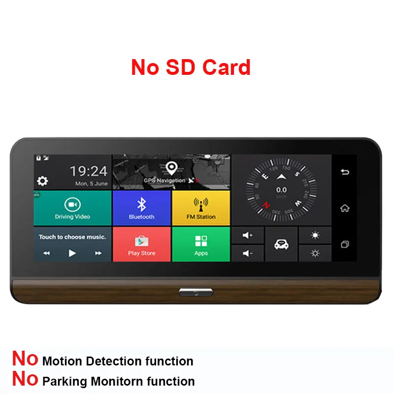 Kampacar 8,0 дюймов Android Smart зеркало заднего вида камера 4G gps навигации Dvrs с двумя объективами двойной тире Wi Fi видео регистраторы - Название цвета: Without sd card