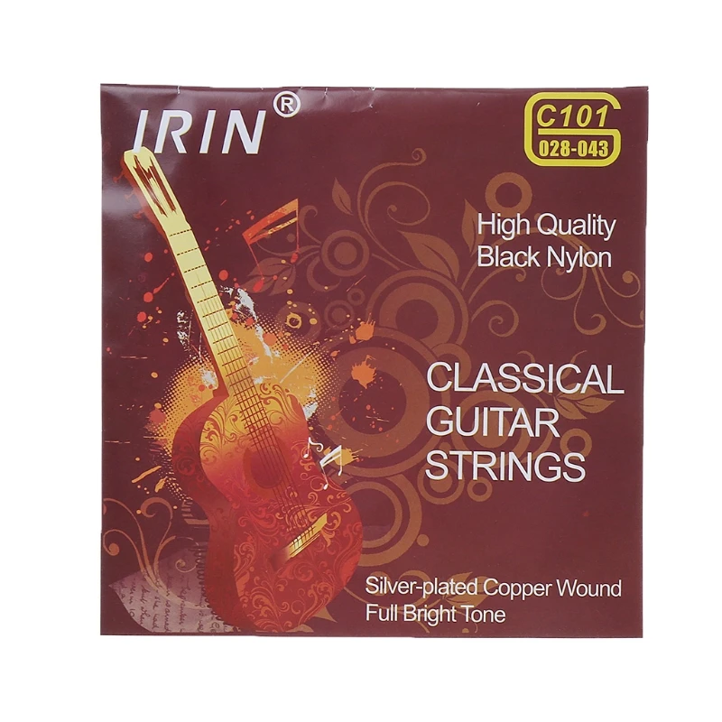 

6pcs/set C101 Classical Guitar Strings Black Nylon Fiber Silver Plated String