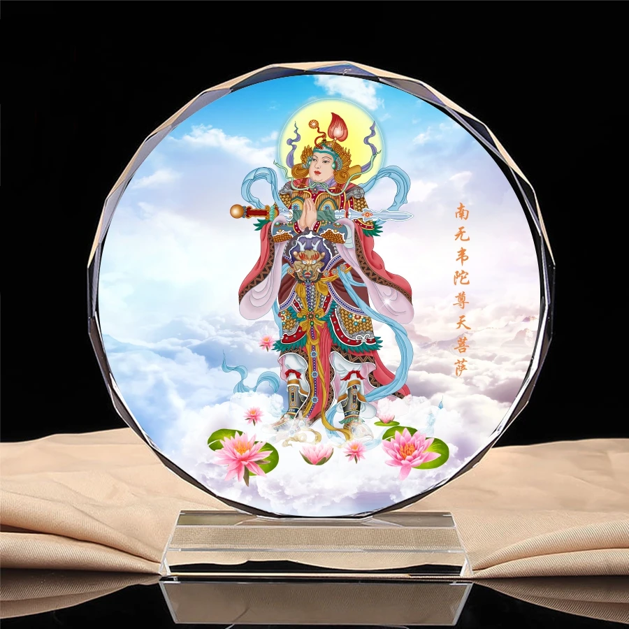 

Tantric Dharma protector - pure land, Buddha statue of Weituo Bodhisattva, offerings, crystal decorations, craft products