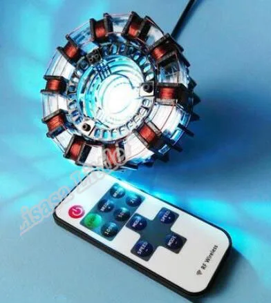 Мстители 1:1 Железный человек дуговой реактор фигурка MK2 Ironman реактор Tony Stark Arc реактор diy части модели игрушки с светодиодный светильник - Цвет: Assembled  Acrylic