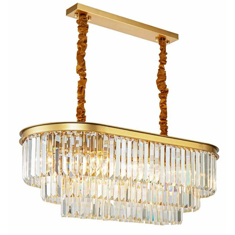 

Oval Modern Crystal Chandelier Gold For Restaurant Dining Room Bedroom Chandelier Study Room Living Room LED Bulbs E14