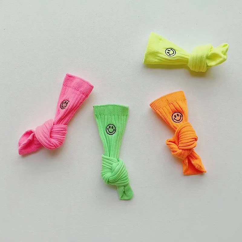 Западные носки флуоресцентного цвета для девочек г. Весенне-осенние детские носки с смайликом детские носки хлопковые носки