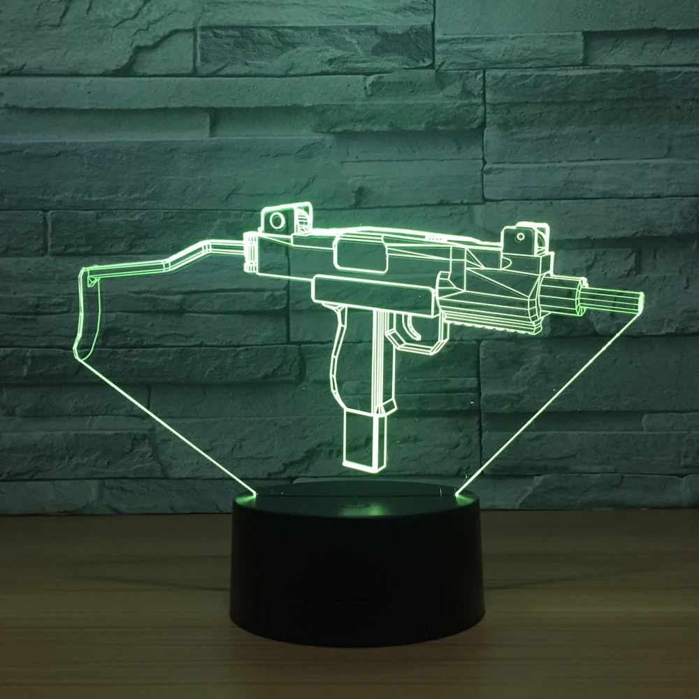 3D лампа для моделирования Submachine gun светодиодный ночсветильник сенсорная Новинка