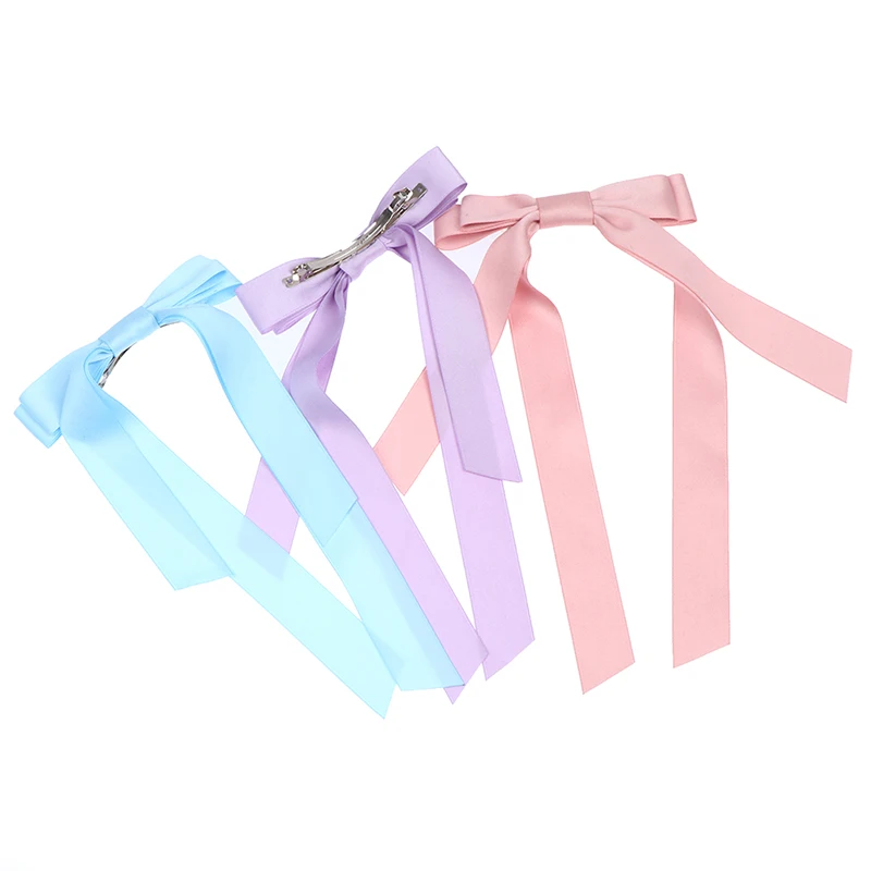 

1PC New Satin Hairclip Girls Bow Hair Band Trendy Ribbon Hairpin Temperament Ribbon Bow Ladies Headwear Hair Accessories