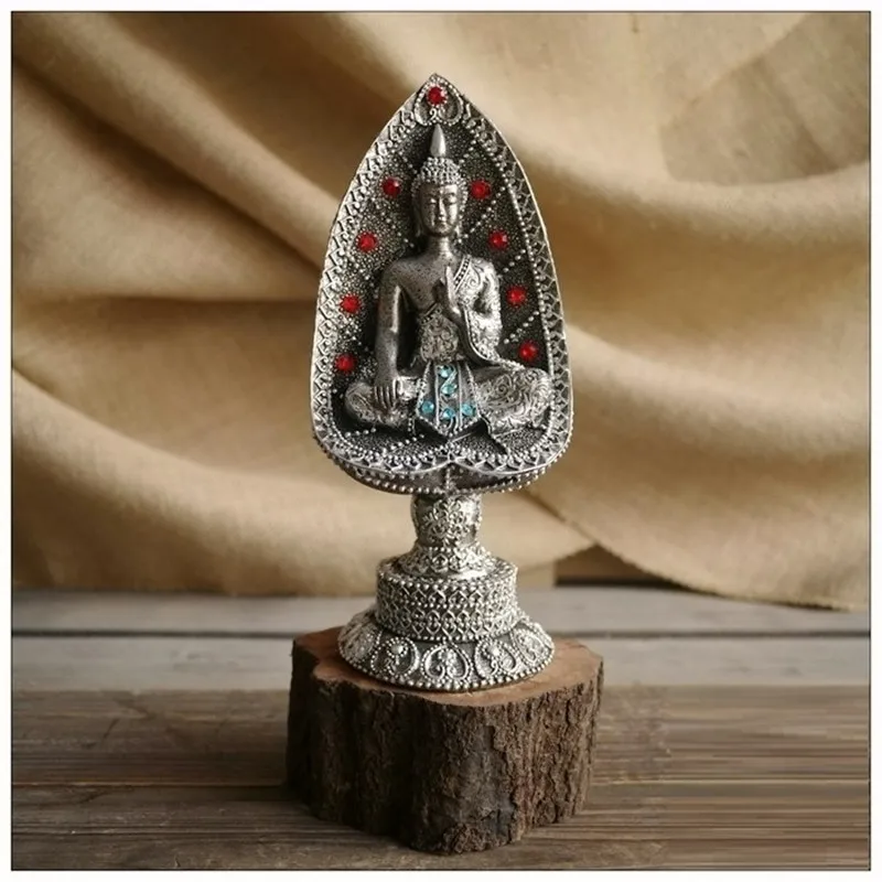 

Southeast Asia Thai Buddha Figurine Statue Bodhi Kano Jewel Decoration Creative Resin Crafts Home Decoration Restaurant R3691