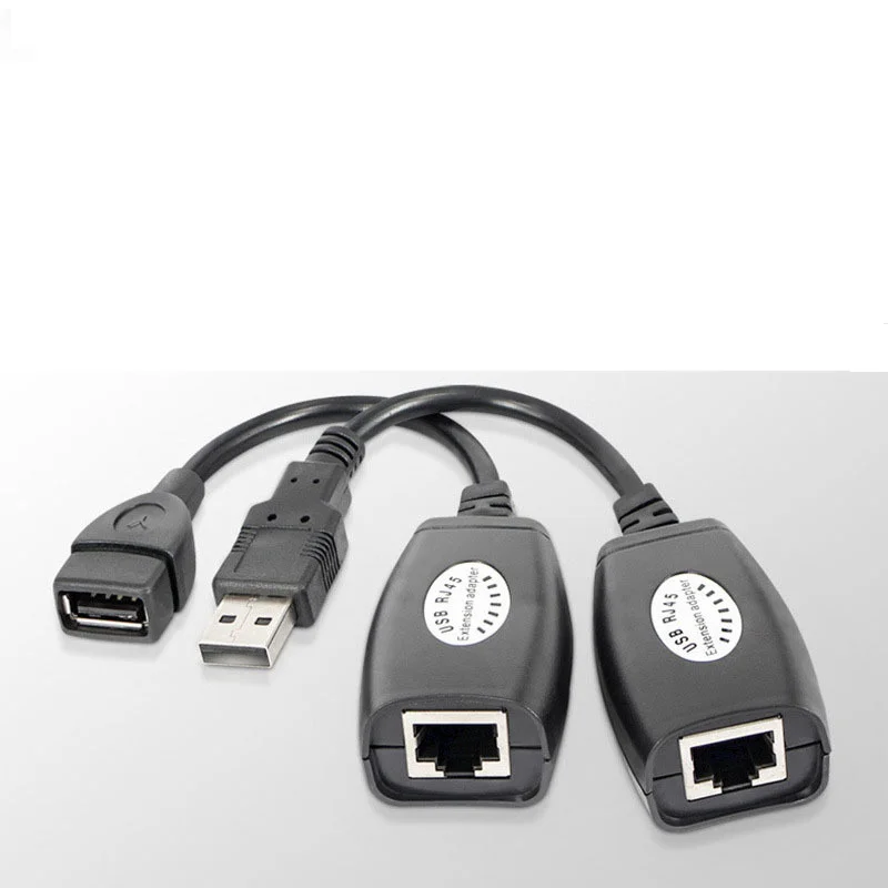 

USB 2.0 Extension Extender Adapter male & Female Up To 150ft Using CAT5/CAT5E/6 RJ45 Lan Network Ethernet Repeater Cable