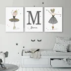 Настенная картина с именем ребенка на заказ, постер с персонализированным рисунком лебедя, балета, танцора, для спальни, домашний декор