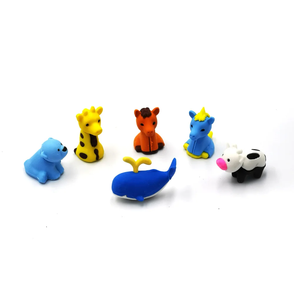 Ластики в виде животных 50 шт./лот новые ластики различных видов