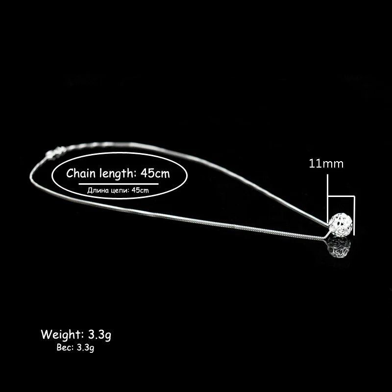 Женское колье из серебра 925 пробы с круглым кулоном в форме сердца | Украшения и