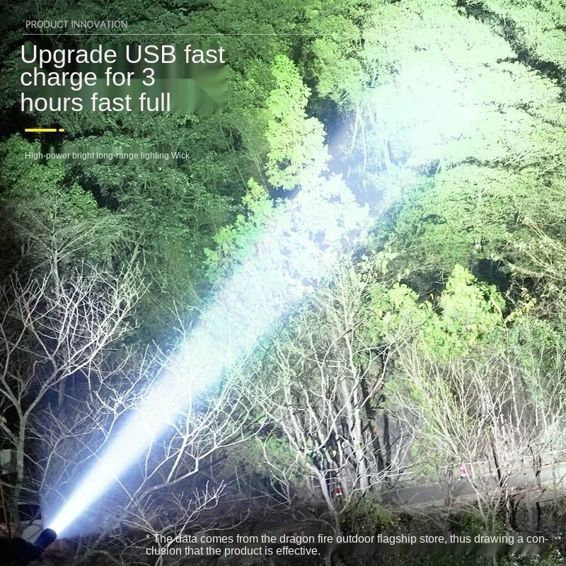 power bank flashlight strong light rechargeable double light super bright long range multi function led durable large capacity free global shipping