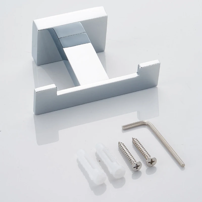 

Metal Cloth Hanger Towel Ring Tissue Box Holder Save Space for Home Use Wall Mounted for Bathroom Heavy Duty BV789