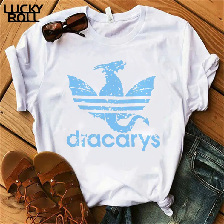 Игра престолов Dracarys футболка женская мать драконов рубашки женские s футболки король королева девушки друзья Mon подарок Тройник - Цвет: XWT0276-white