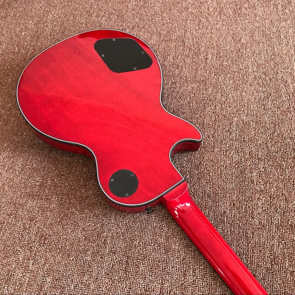 

Custom RED color Electric Guitar.Mahogany body Custom gitaar.Black hardware. handwork 6 Strings guitarra.