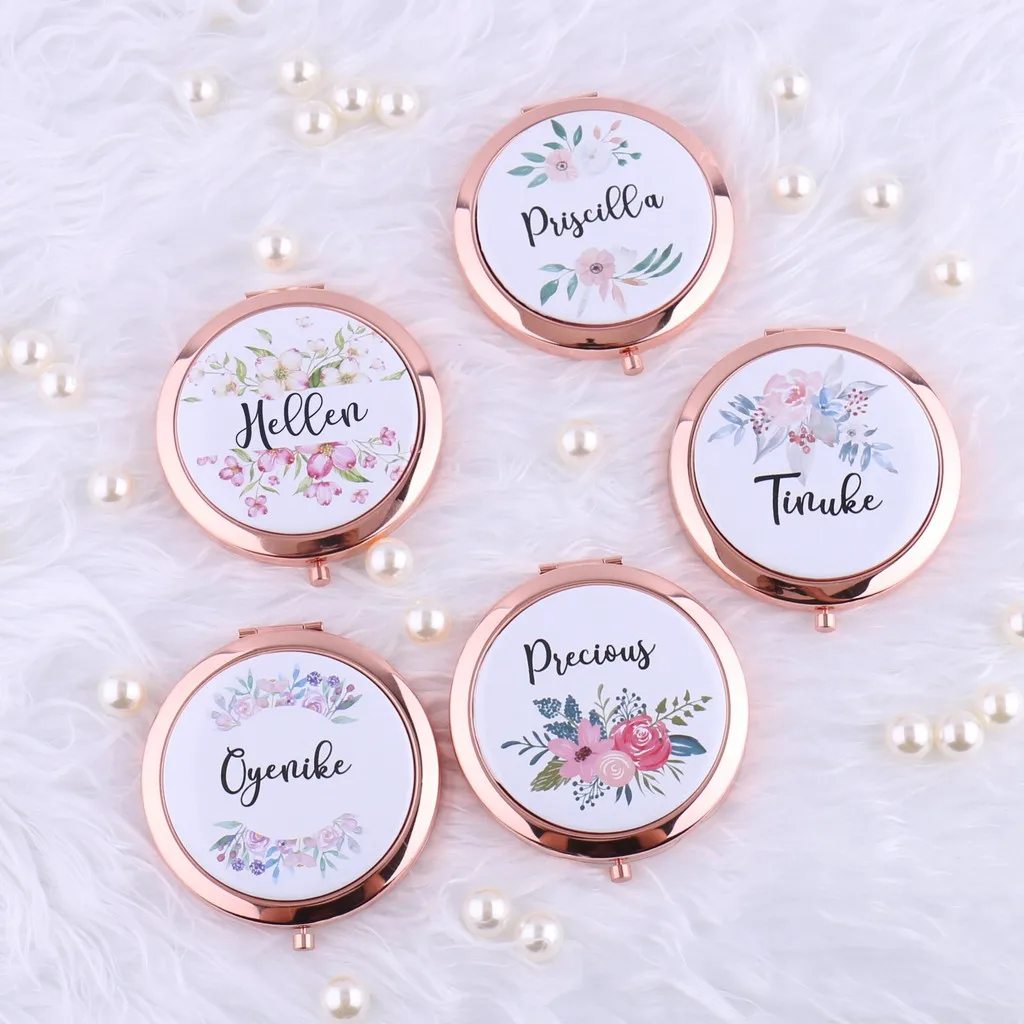 Индивидуальный подарок подружки невесты компактное карманное зеркало для