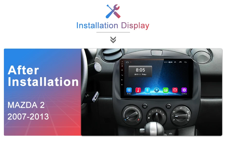 Junsun V1 Android 9,0 2G+ 32G DSP автомобильный Радио Мультимедиа Видео плеер для MAZDA 2 2007-2013 навигация gps 2din Авторадио