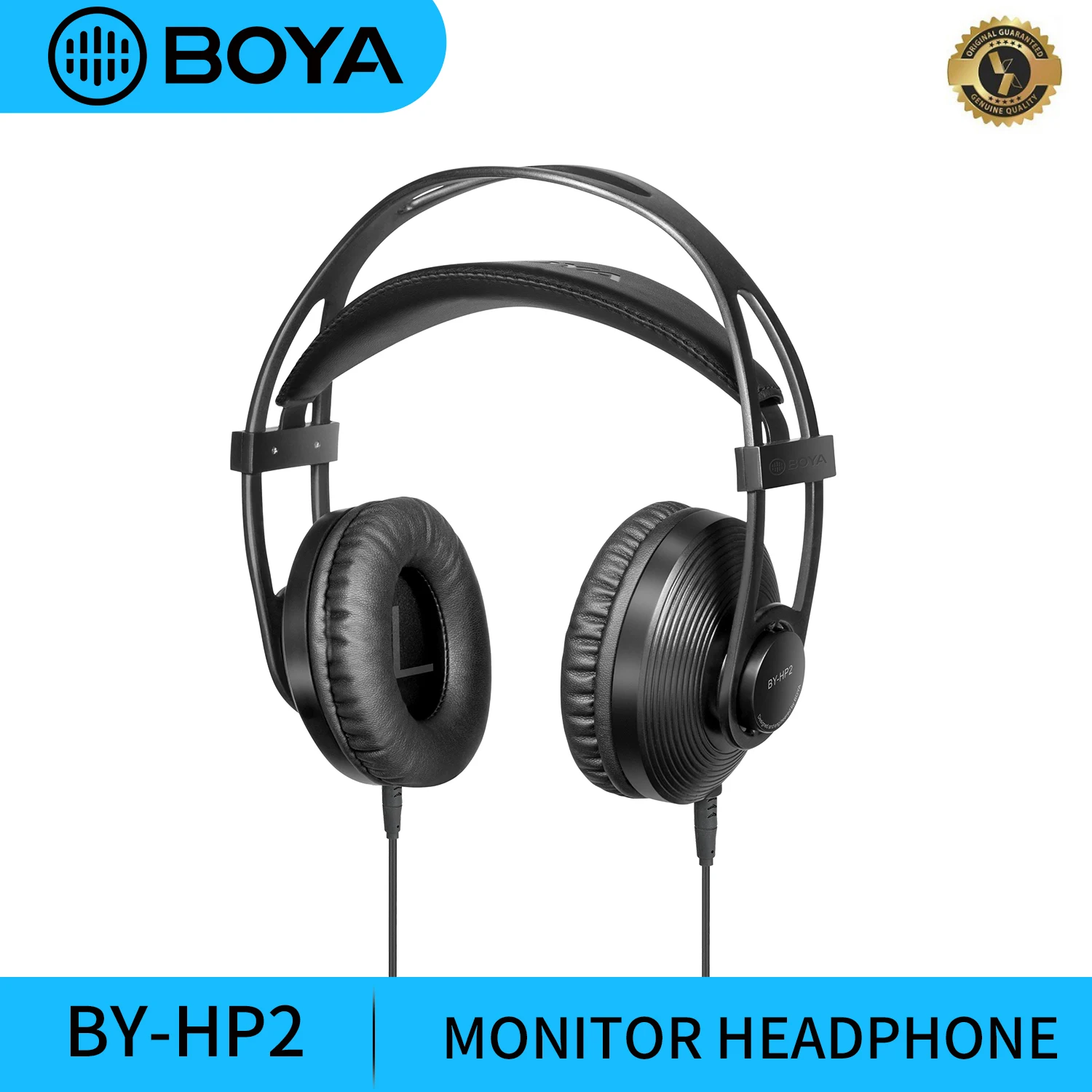 

BOYA BY-HP2 3.5mm Wired Professional Headphones Round Interface Over Ear Foldable Headsets Bass HiFi Sound Music Stereo Earphone